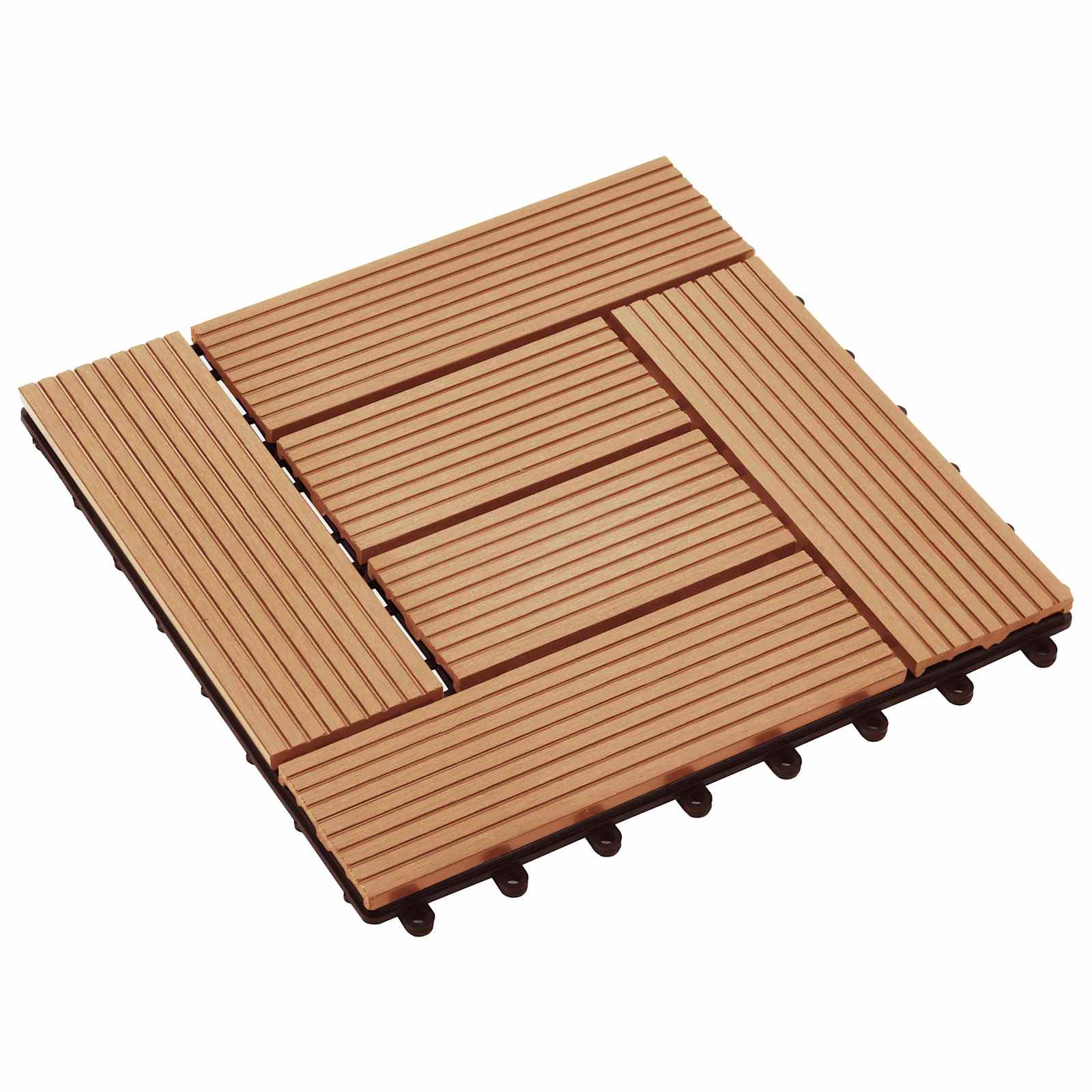 Terrassenfliese 11 pcs Teak 30 x 30 cm WPC