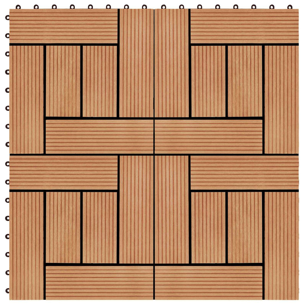 Terrassenfliese 11 pcs Teak 30 x 30 cm WPC