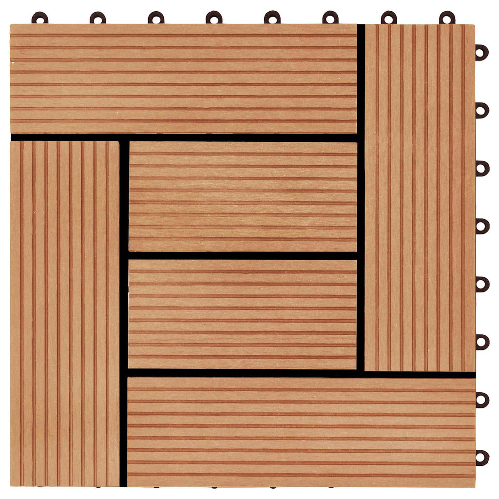 Terrassenfliese 11 pcs Teak 30 x 30 cm WPC