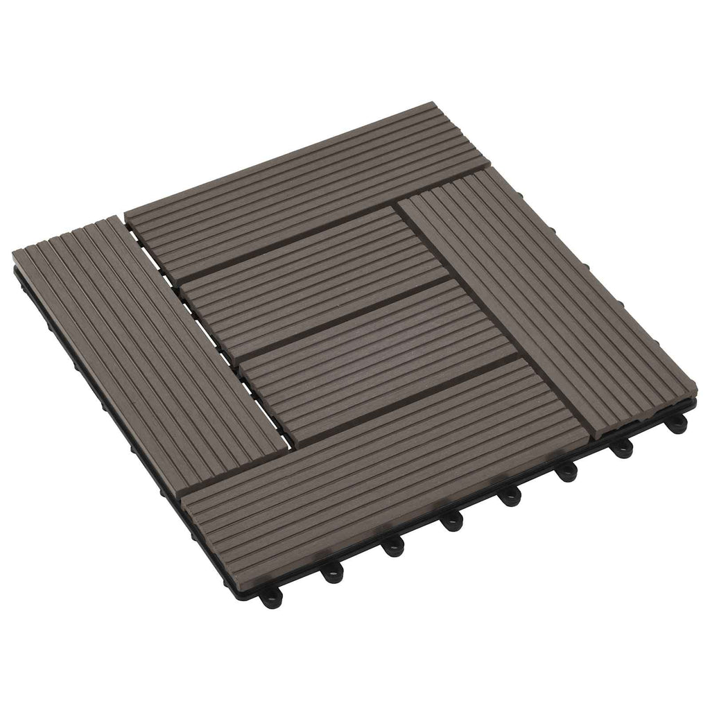 Terrassenfliese 11 pcs Dunkelbraun 30 x 30 cm WPC