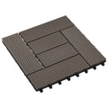 Terrassenfliese 11 pcs Dunkelbraun 30 x 30 cm WPC