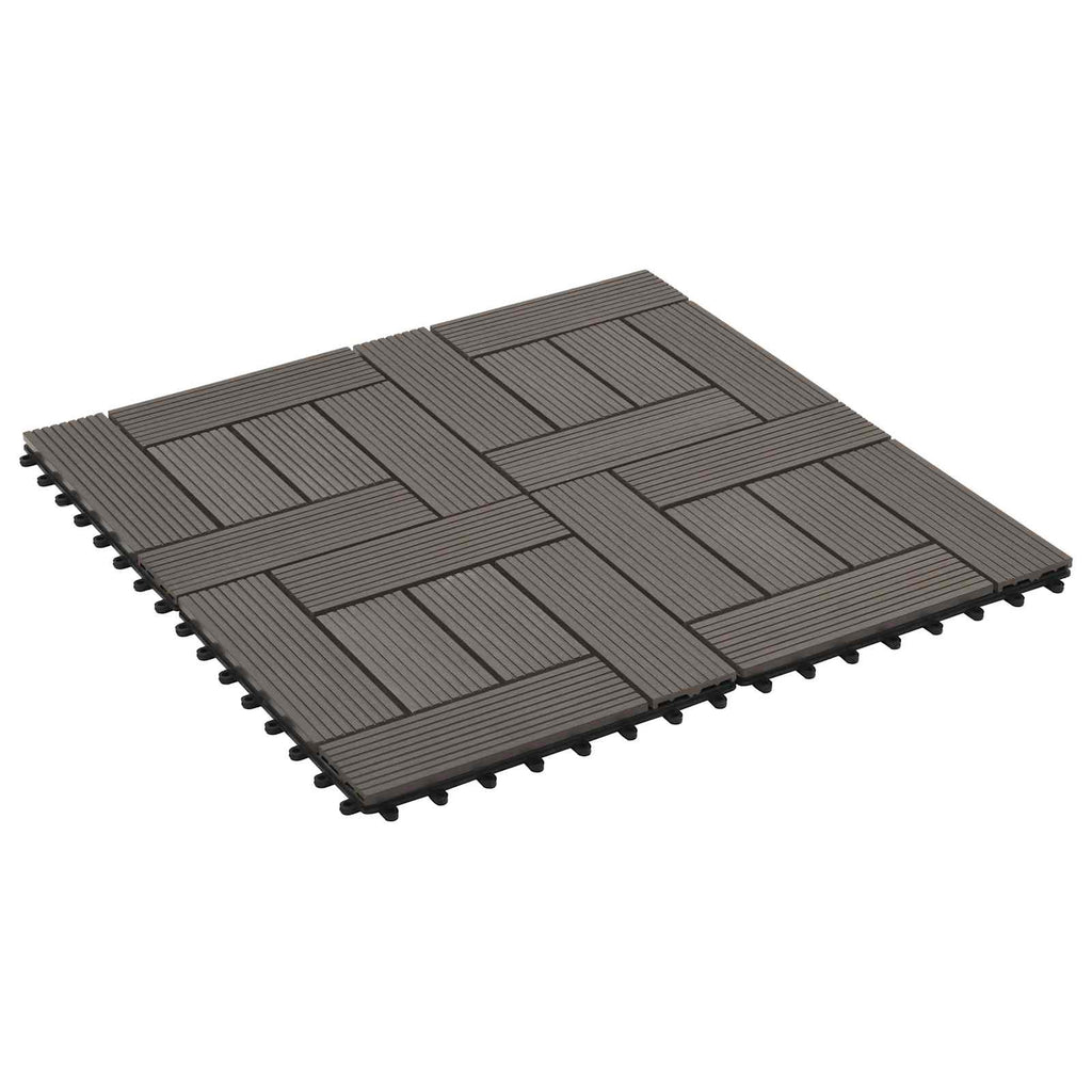 Terrassenfliese 11 pcs Dunkelbraun 30 x 30 cm WPC