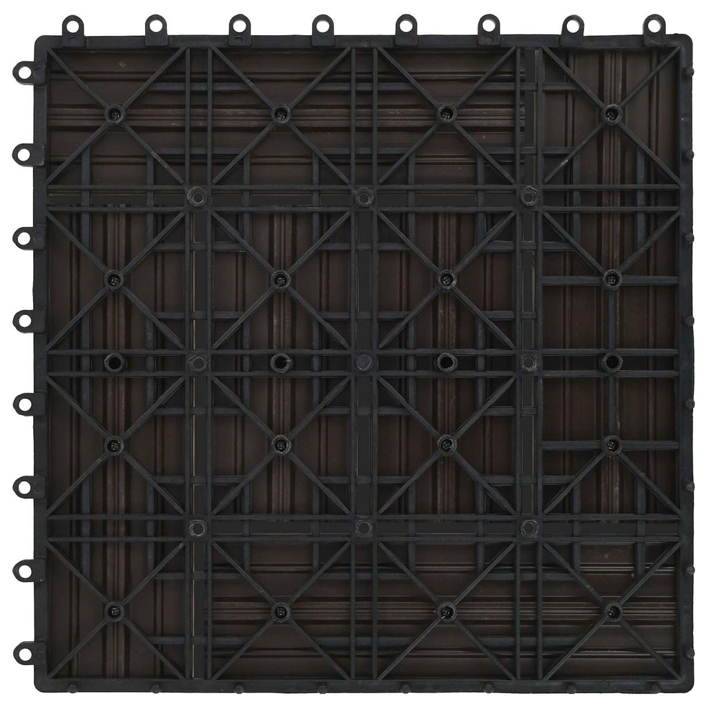 Terrassenfliese 11 pcs Dunkelbraun 30 x 30 cm WPC