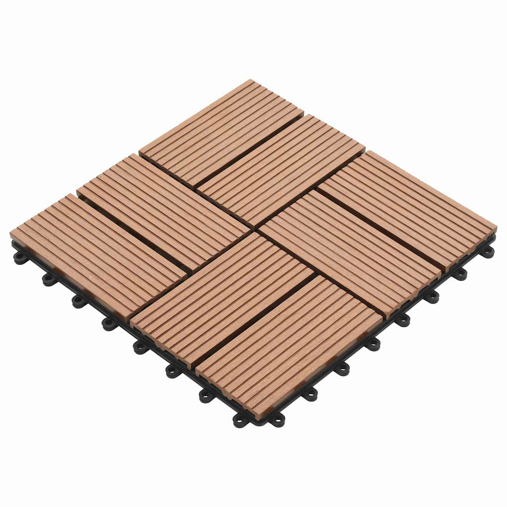 Terrassenfliese 11 pcs Braun 30 x 30 cm WPC