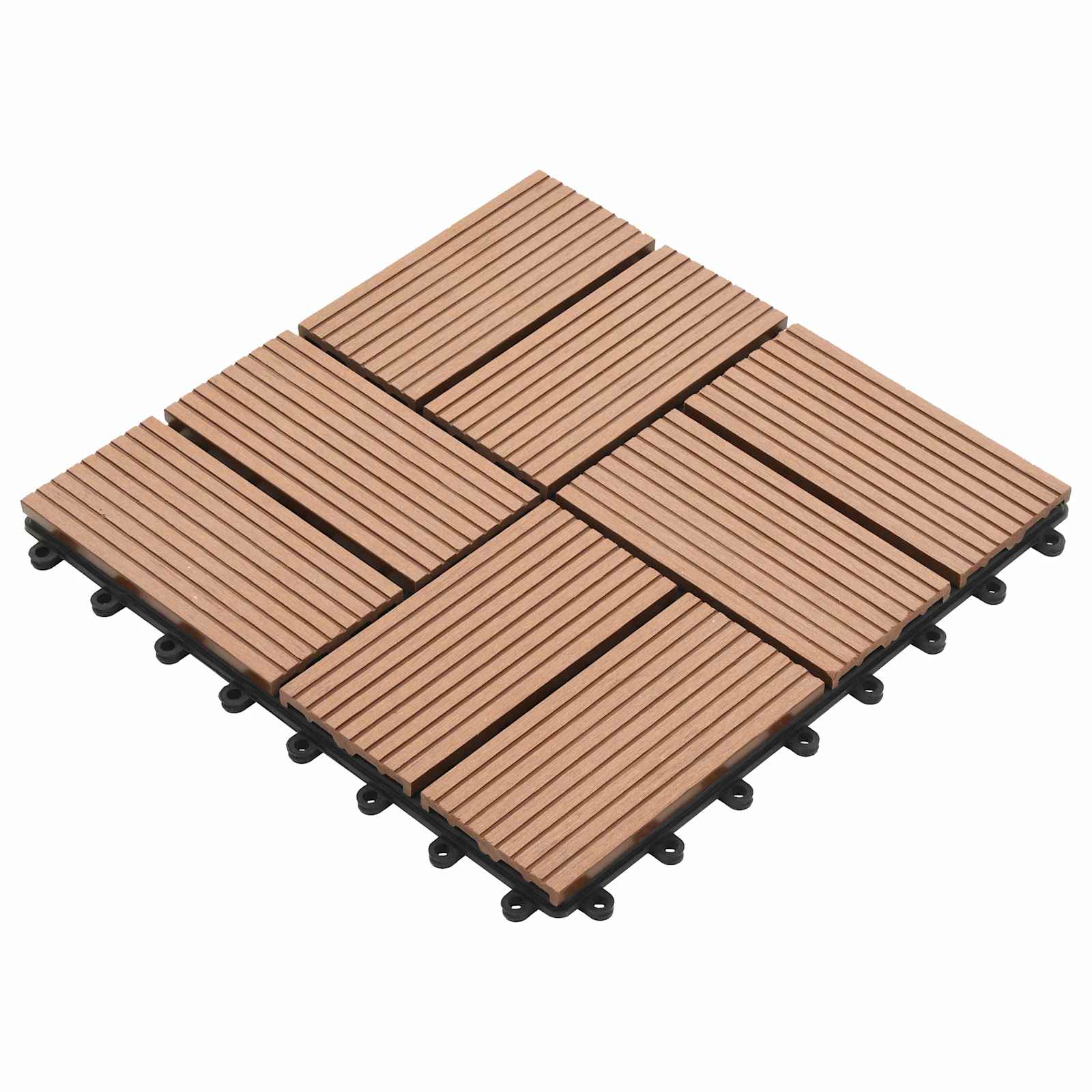 Terrassenfliese 11 pcs Braun 30 x 30 cm WPC