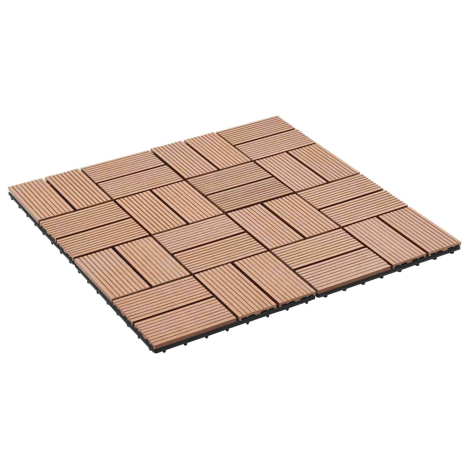 Terrassenfliese 11 pcs Braun 30 x 30 cm WPC