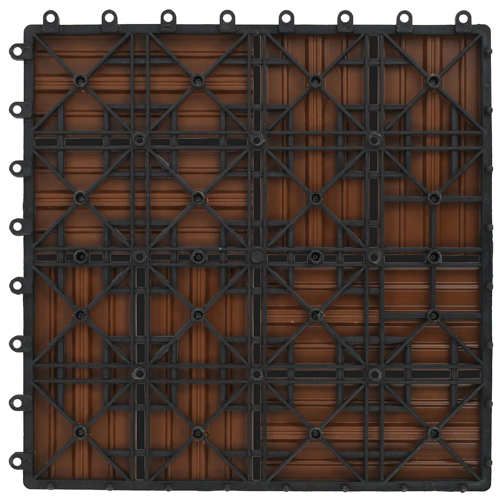 Terrassenfliese 11 pcs Braun 30 x 30 cm WPC