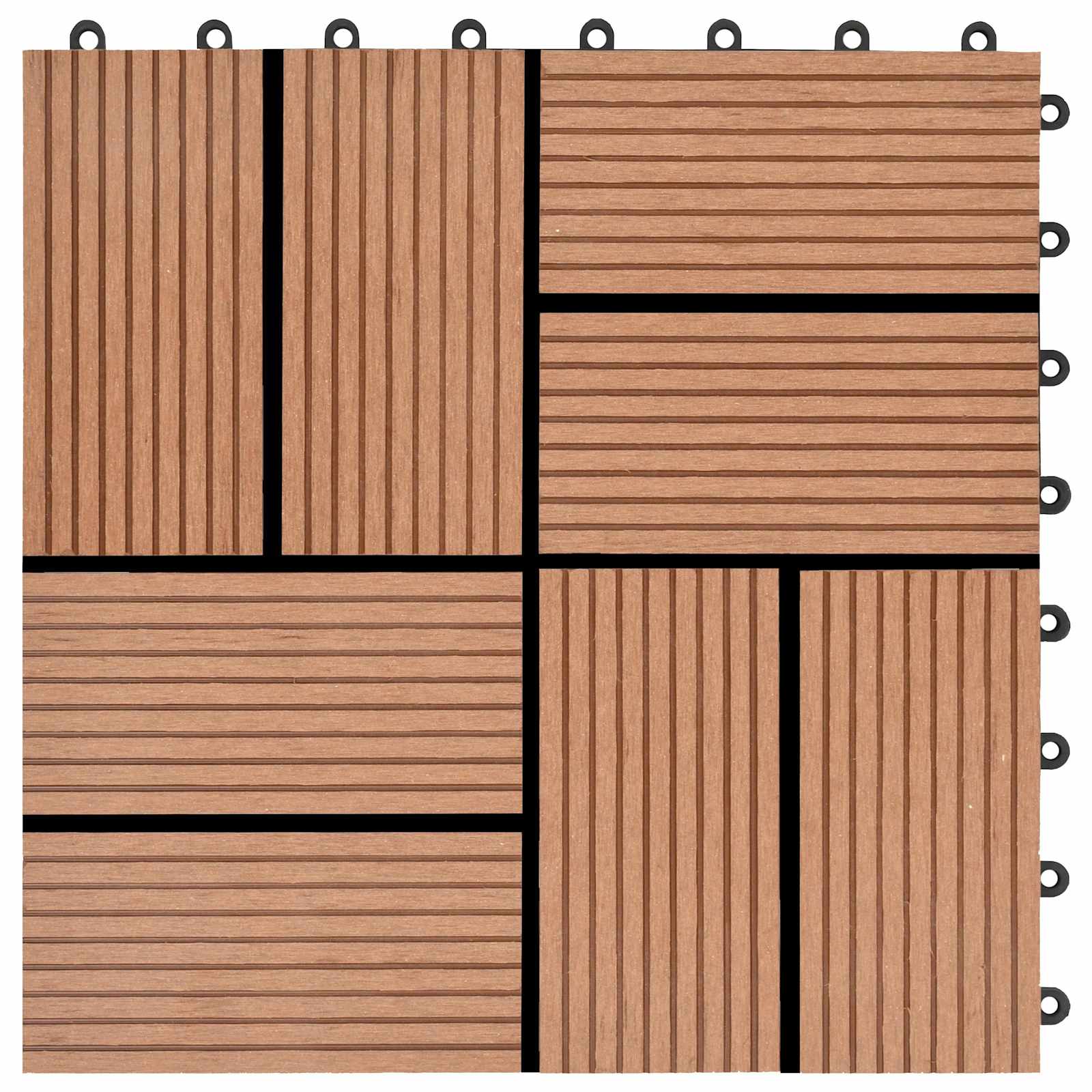 Terrassenfliese 11 pcs Braun 30 x 30 cm WPC