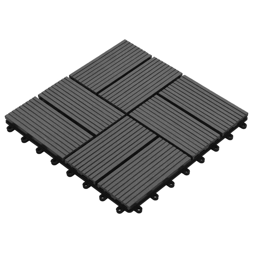 Terrassenfliese 11 pcs Grau 30 x 30 cm WPC