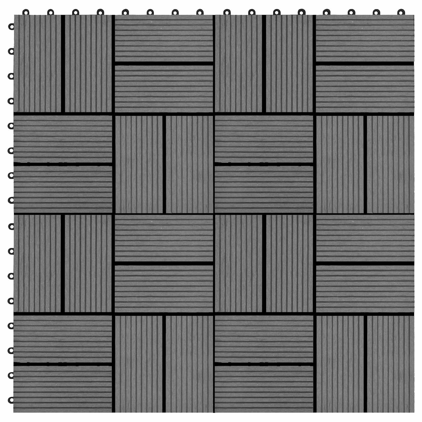 Terrassenfliese 11 pcs Grau 30 x 30 cm WPC
