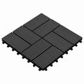 Terrassenfliese 11 pcs Schwarz 30 x 30 cm WPC