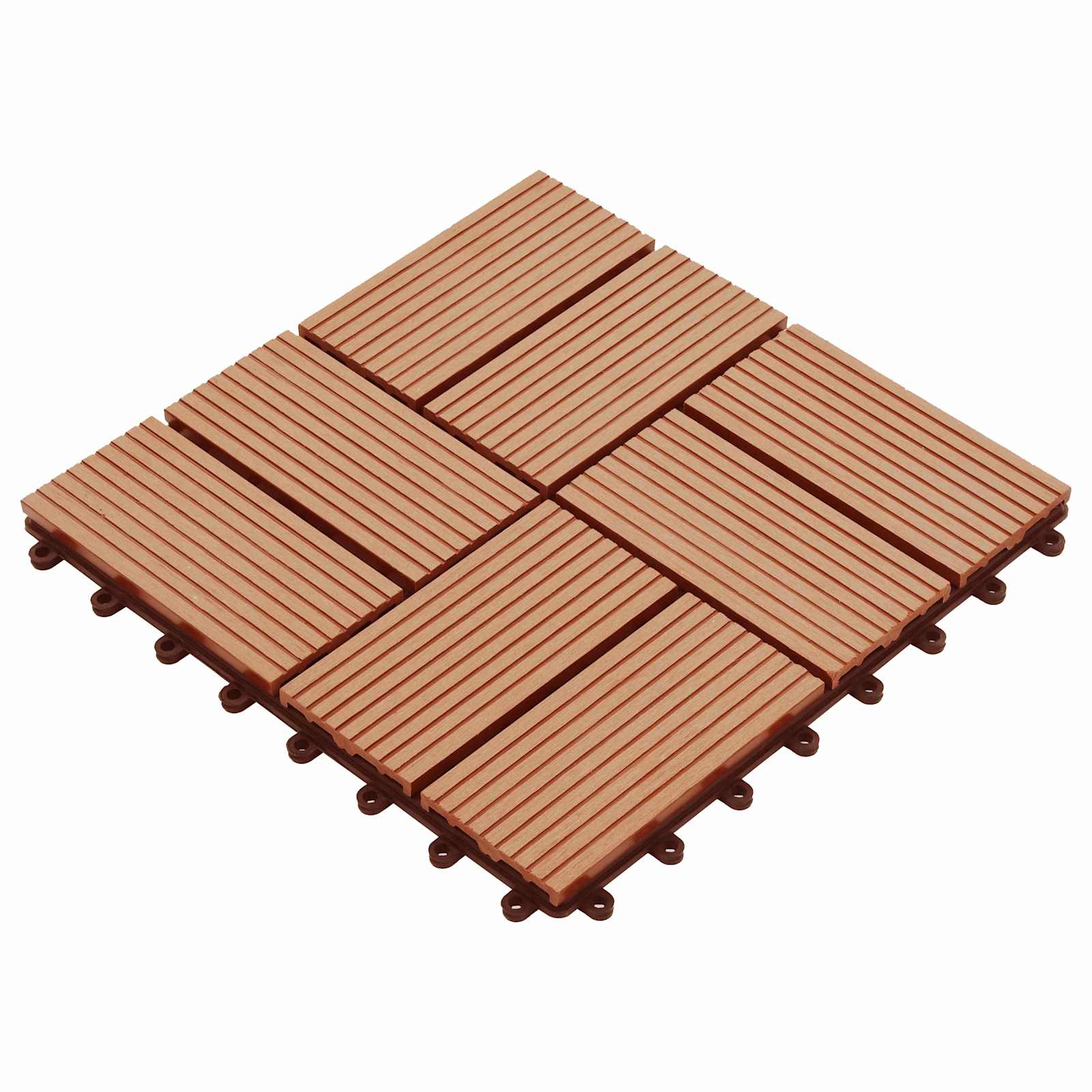 Terrassenfliese 11 pcs Teak 30 x 30 cm WPC