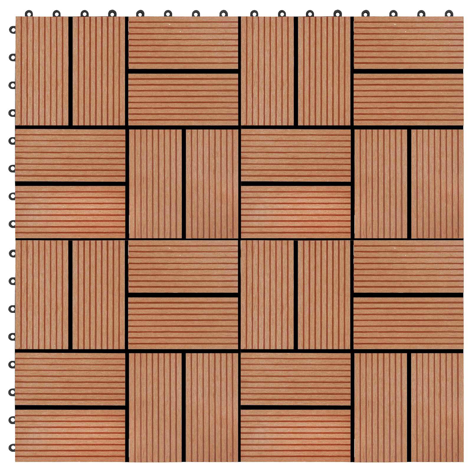 Terrassenfliese 11 pcs Teak 30 x 30 cm WPC