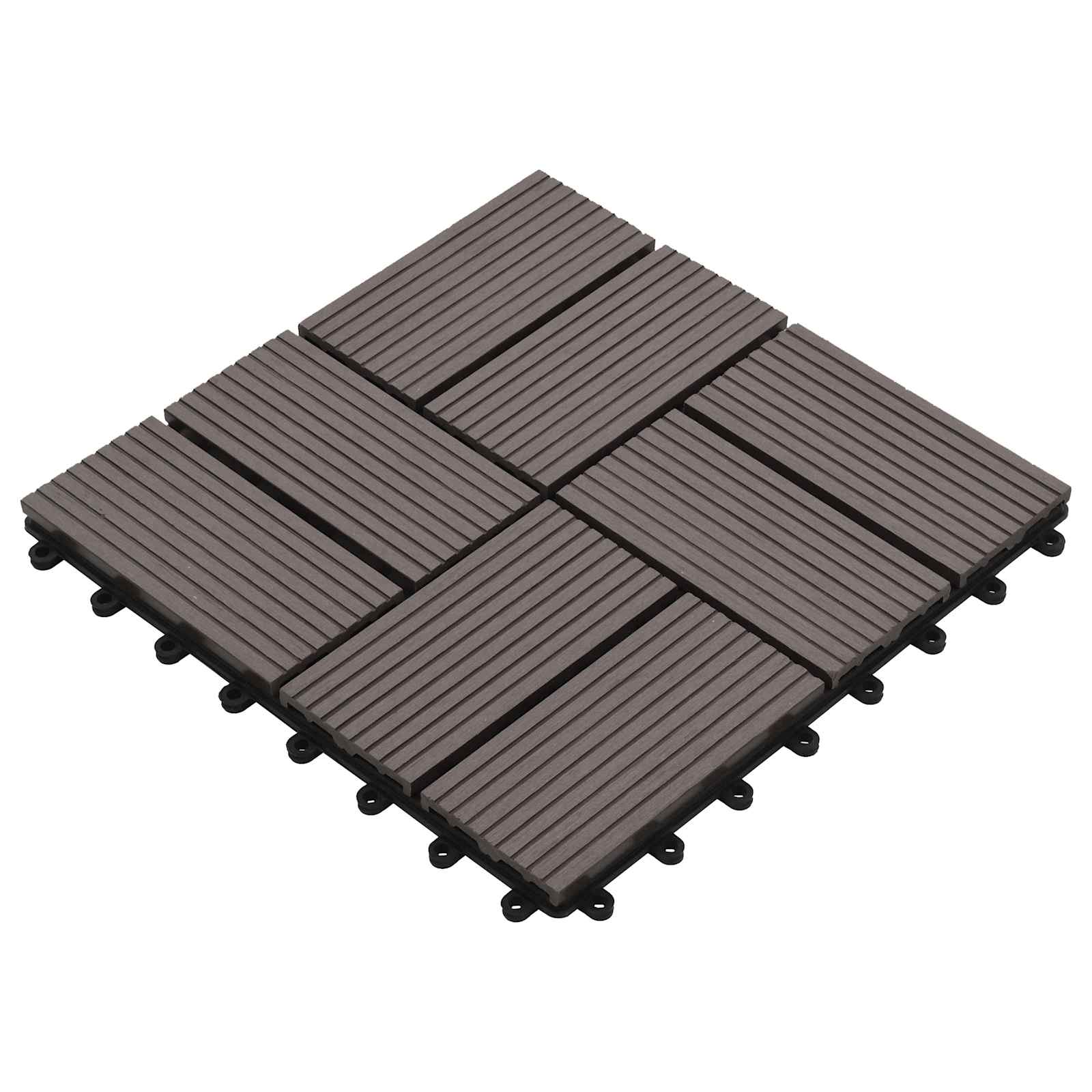Terrassenfliese 11 pcs Dunkelbraun 30 x 30 cm WPC