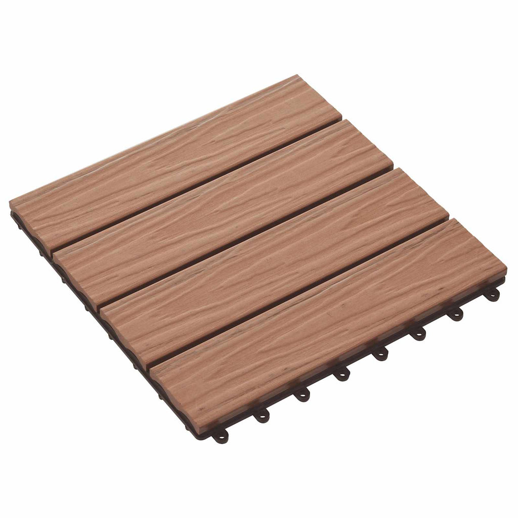 Terrassenfliese 3D-Design 11 pcs Hellbraun 30 x 30 cm WPC