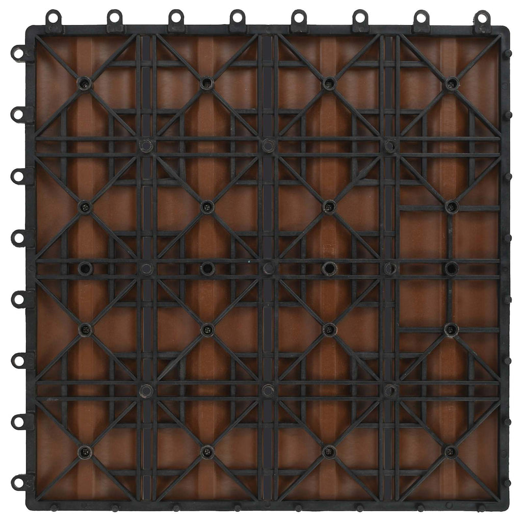 Terrassenfliese 3D-Design 11 pcs Hellbraun 30 x 30 cm WPC