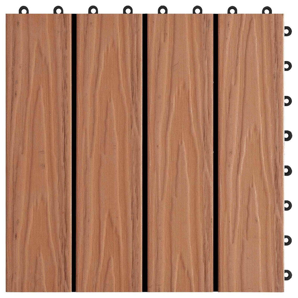 Terrassenfliese 3D-Design 11 pcs Hellbraun 30 x 30 cm WPC