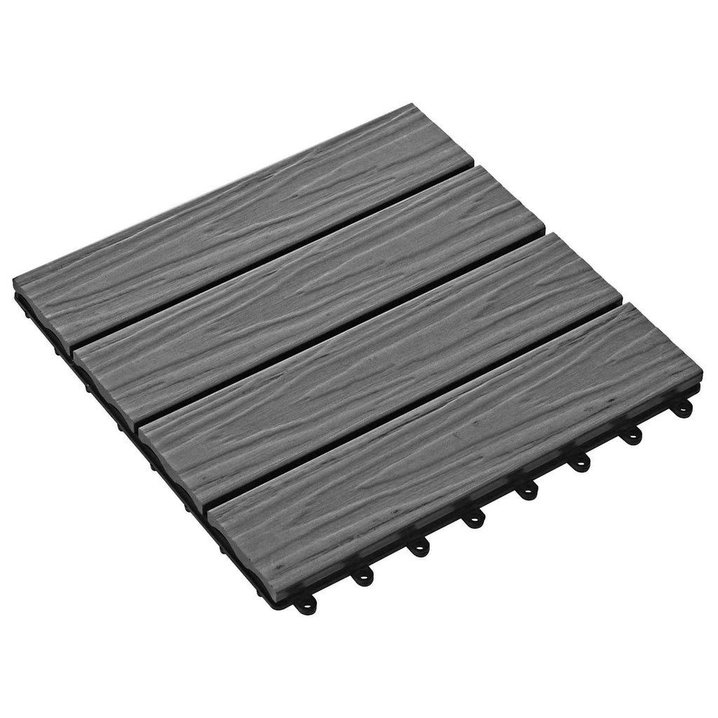 Terrassenfliese 3D-Design 11 pcs Grau 30 x 30 cm WPC