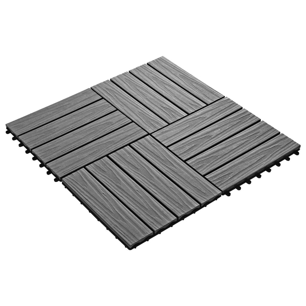 Terrassenfliese 3D-Design 11 pcs Grau 30 x 30 cm WPC