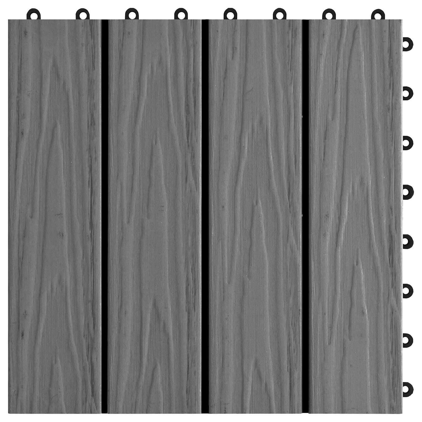 Terrassenfliese 3D-Design 11 pcs Grau 30 x 30 cm WPC