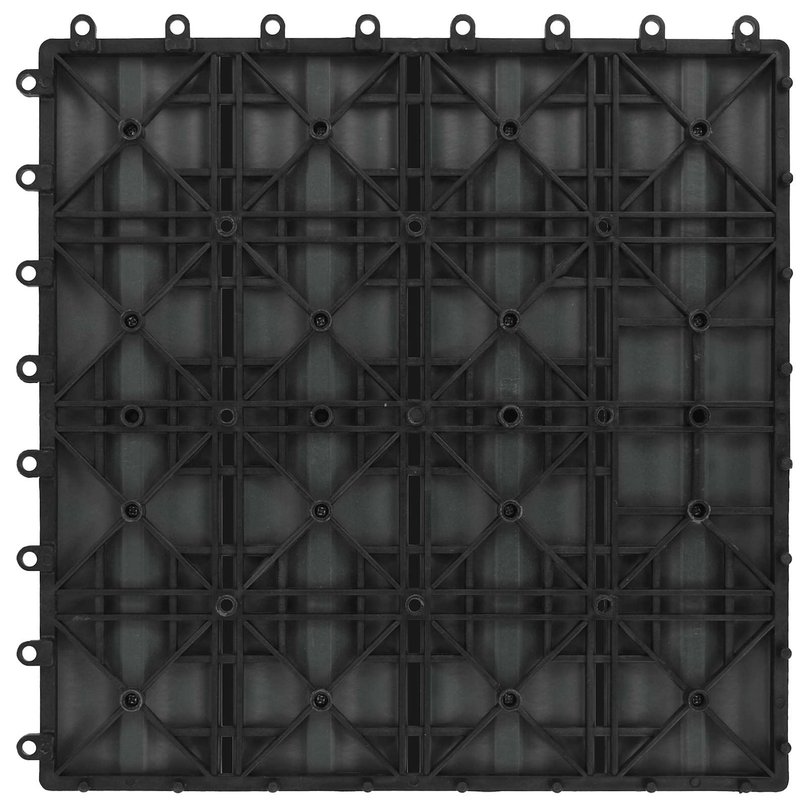 Terrassenfliese 3D-Design 11 pcs Schwarz 30 x 30 cm WPC