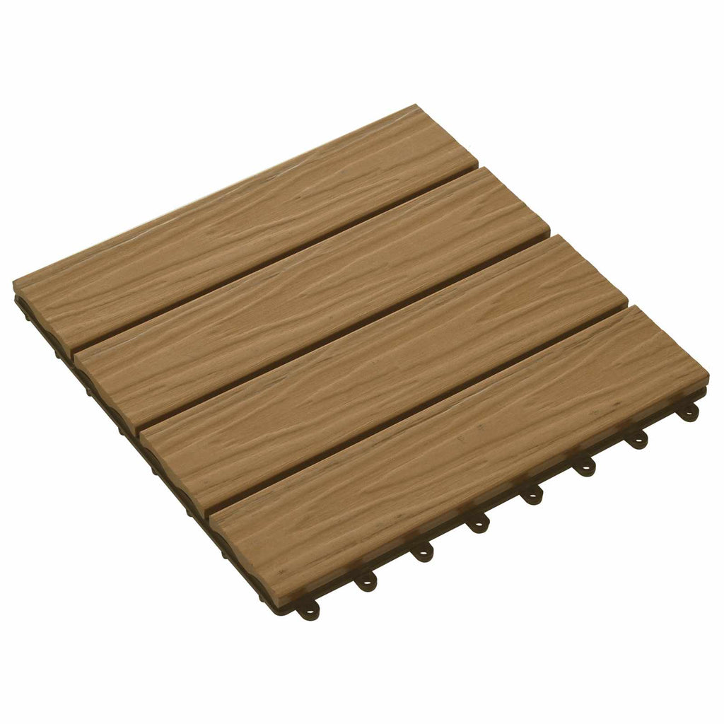 Terrassenfliese 3D-Design 11 pcs Teak 30 x 30 cm WPC