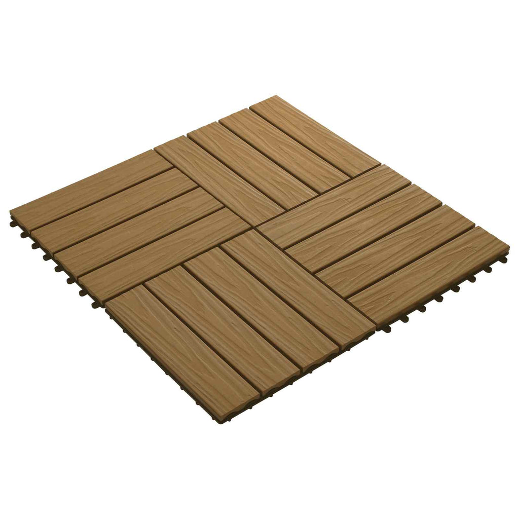 Terrassenfliese 3D-Design 11 pcs Teak 30 x 30 cm WPC