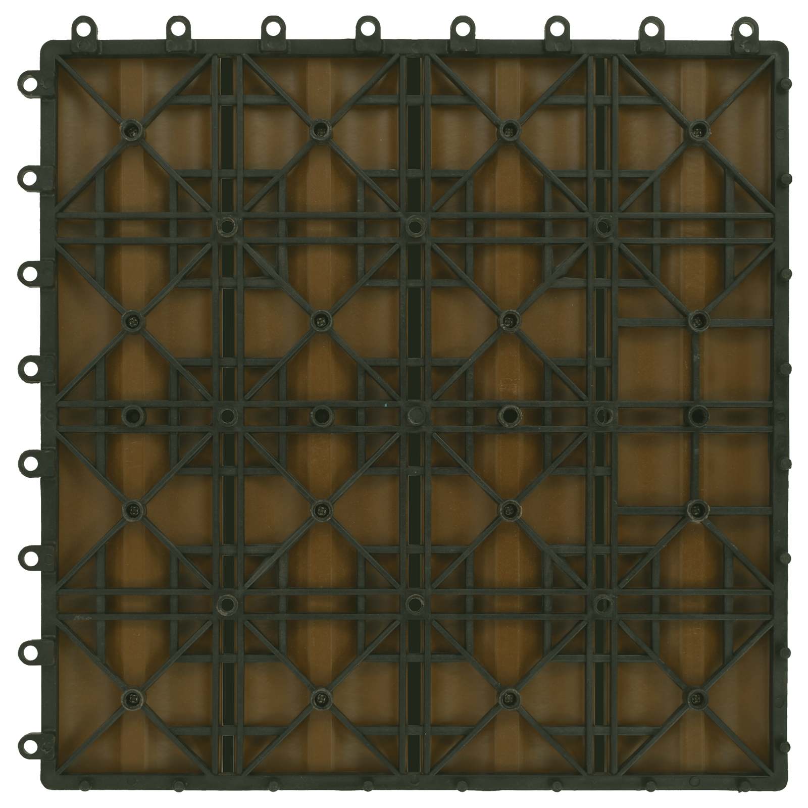 Terrassenfliese 3D-Design 11 pcs Teak 30 x 30 cm WPC