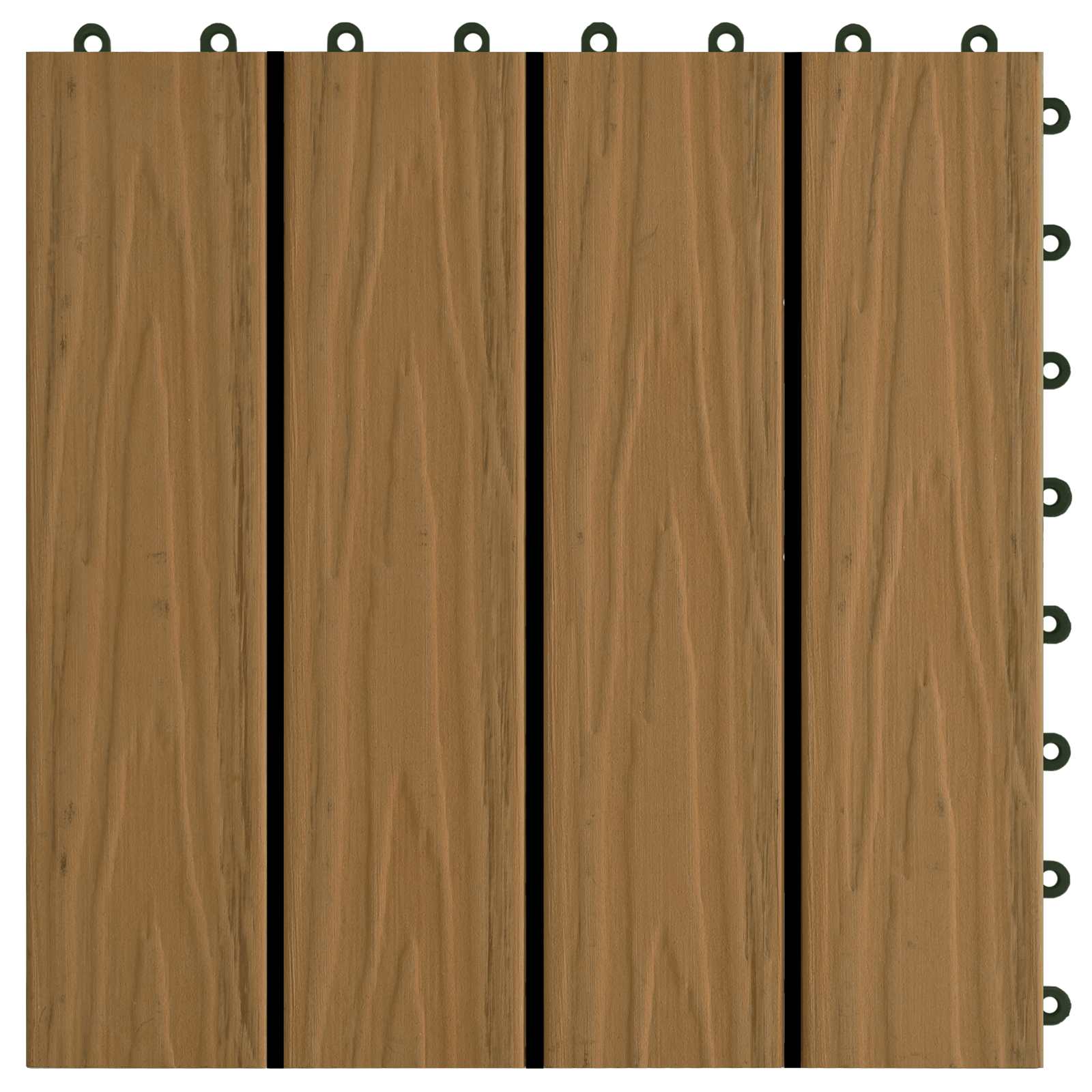 Terrassenfliese 3D-Design 11 pcs Teak 30 x 30 cm WPC