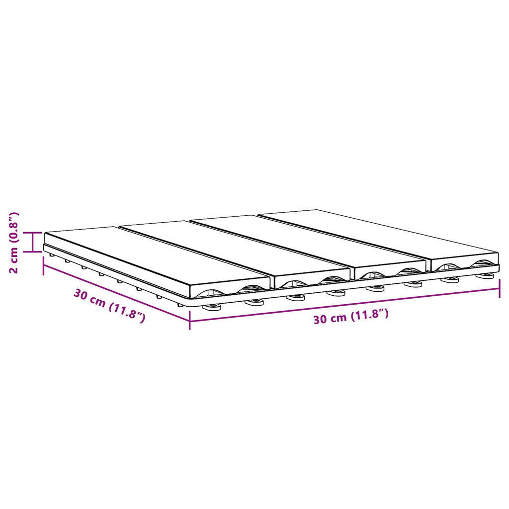 Terrassenfliese 3D-Design 11 pcs Dunkelbraun 30 x 30 cm WPC