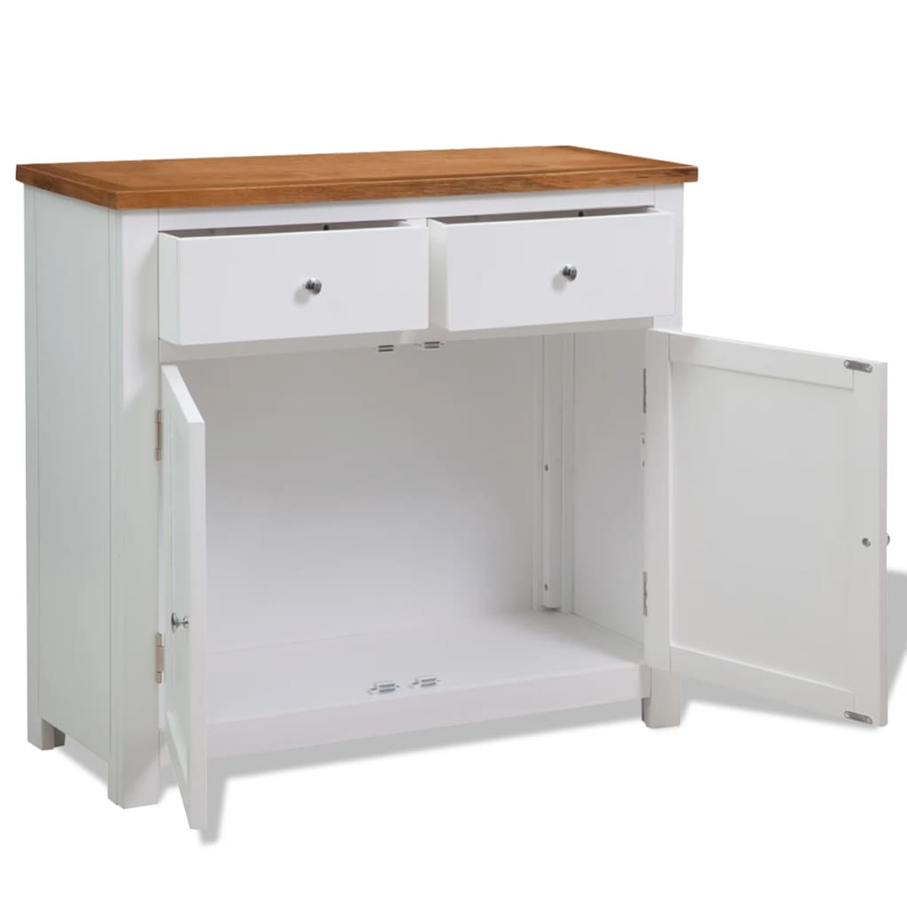 Sideboard 90x33,5x83 cm Massivholz Eiche