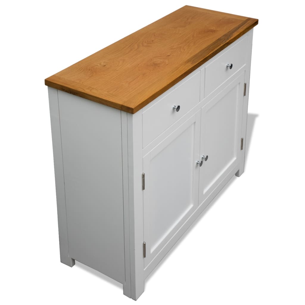 Sideboard 90x33,5x83 cm Massivholz Eiche