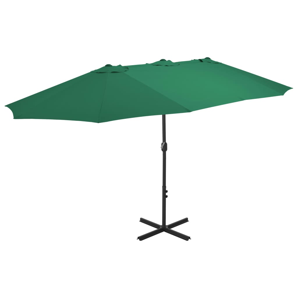 Sonnenschirm mit Aluminium-Mast 460x270 cm Grün