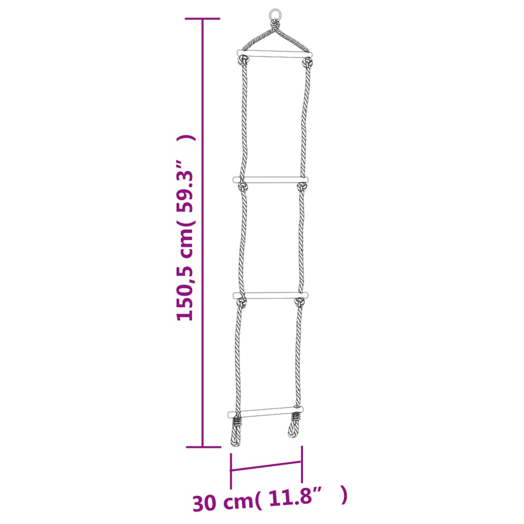 Seilleiter mit Spielplatz-Sicherheitsgriffen 30x150,5 cm PE