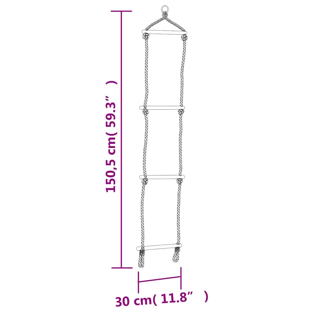 Schaukelsitz mit Seilleiter Blau 37x15 cm PE