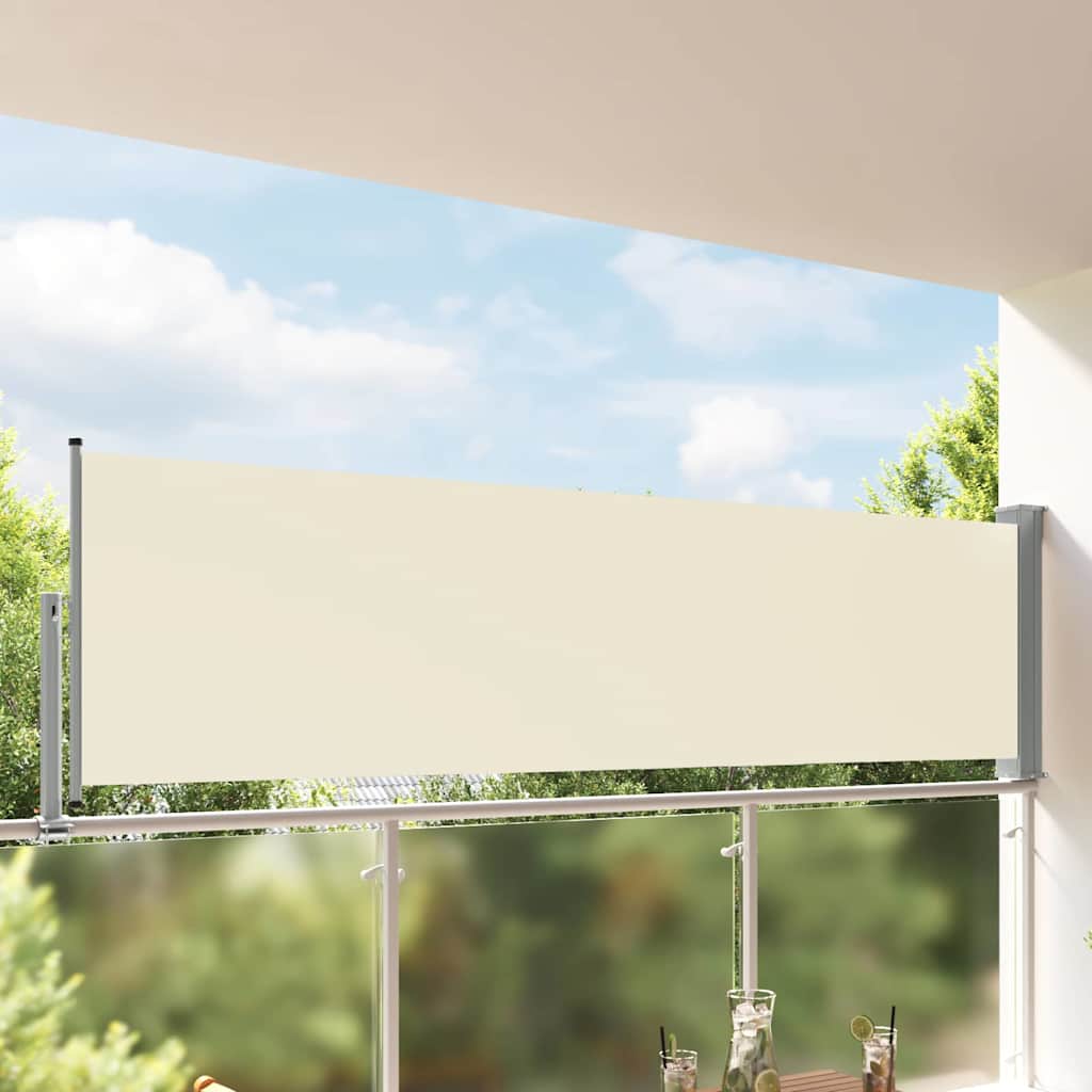 Ausziehbare Seitenmarkise 100 x 300 cm Creme