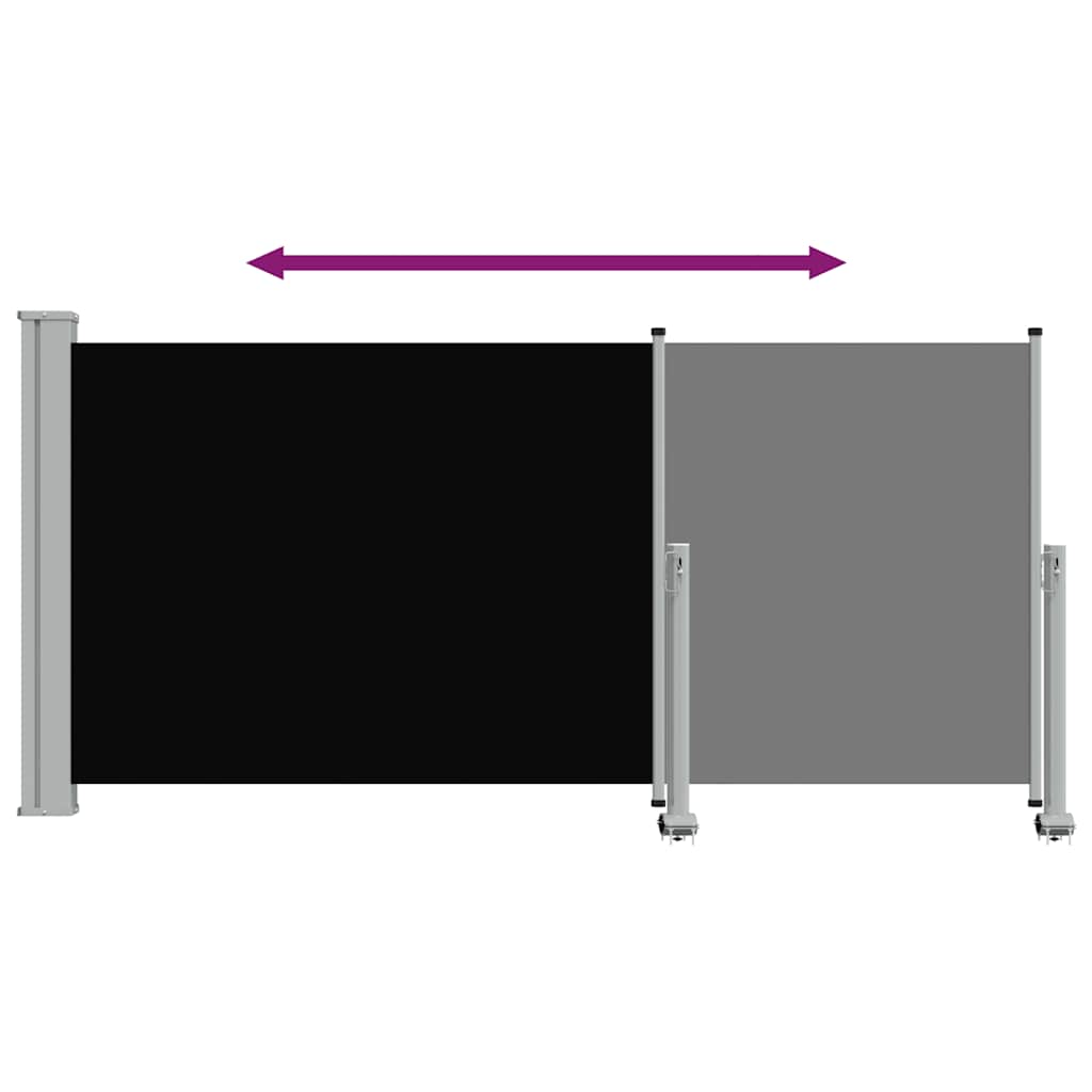 Ausziehbare Seitenmarkise 120x300 cm Schwarz