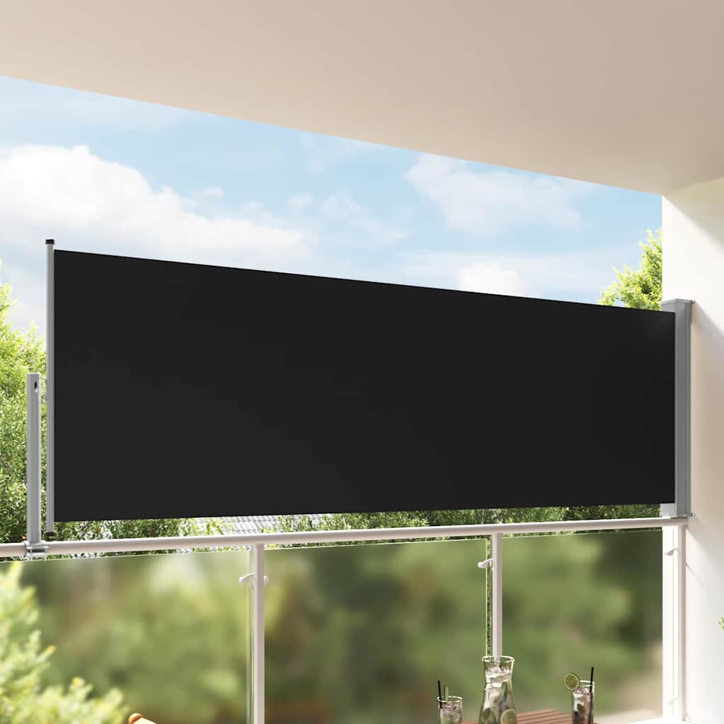 Ausziehbare Seitenmarkise 120x300 cm Schwarz