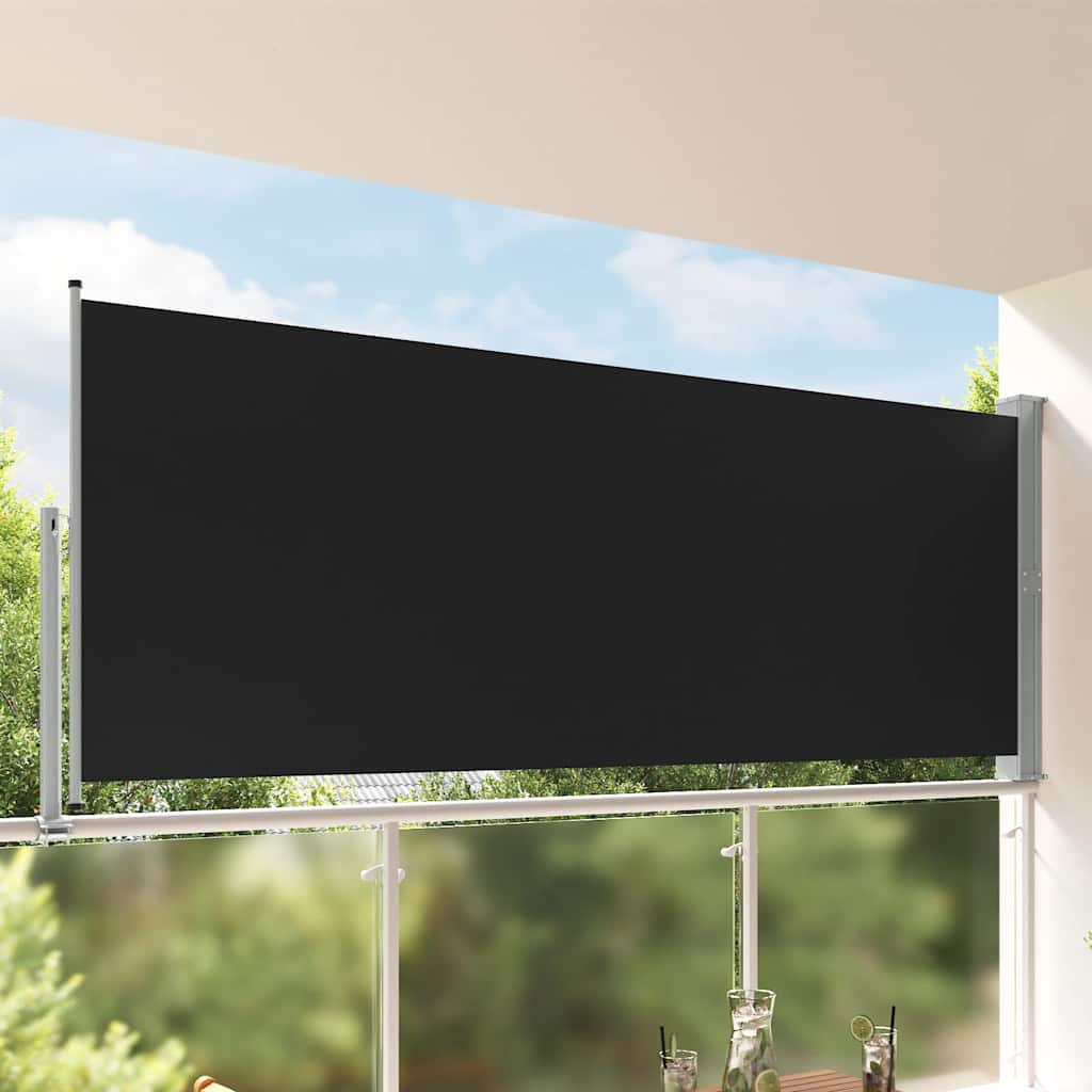 Ausziehbare Seitenmarkise 140x300 cm Schwarz