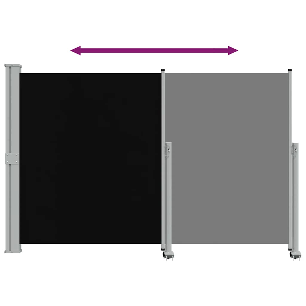 Ausziehbare Seitenmarkise 160x300 cm Schwarz