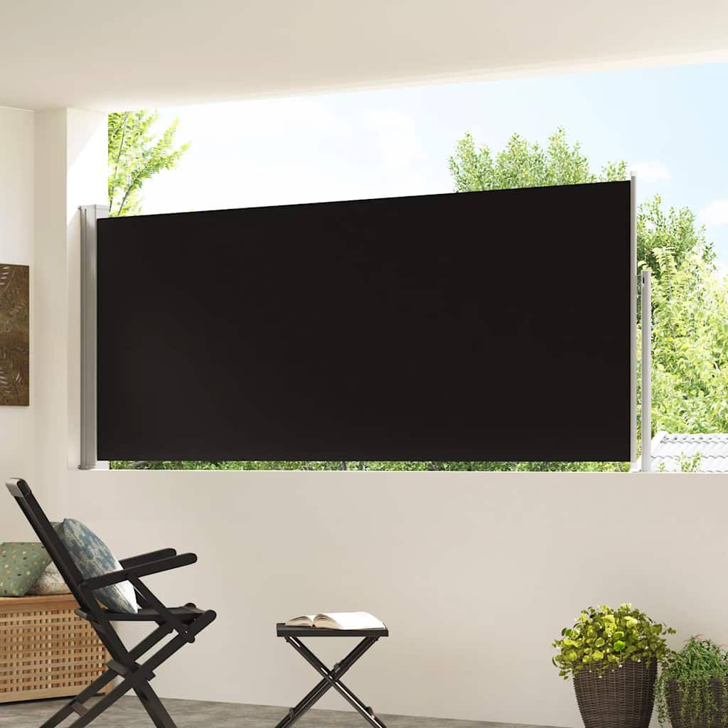 Ausziehbare Seitenmarkise 120x300 cm Schwarz