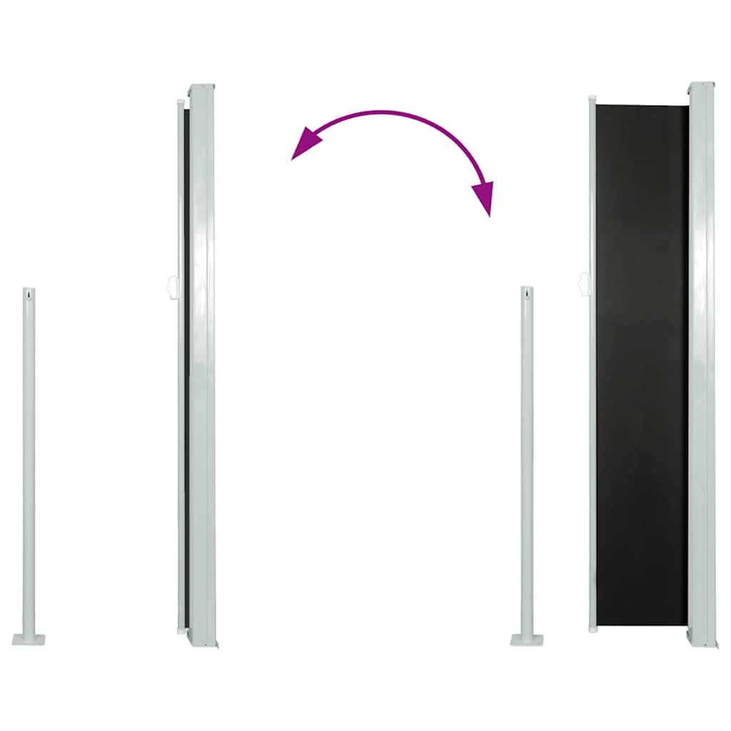 Ausziehbare Seitenmarkise 120x300 cm Schwarz