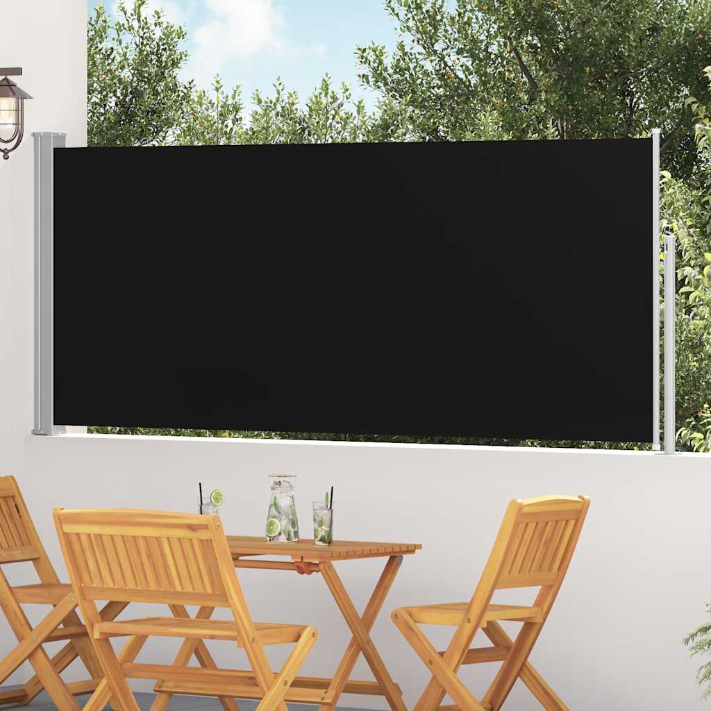 Ausziehbare Seitenmarkise 120x300 cm Schwarz