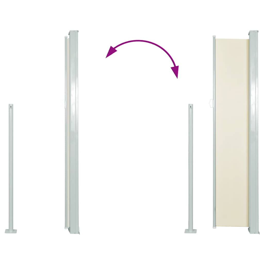 Ausziehbare Seitenmarkise 120x300 cm Creme