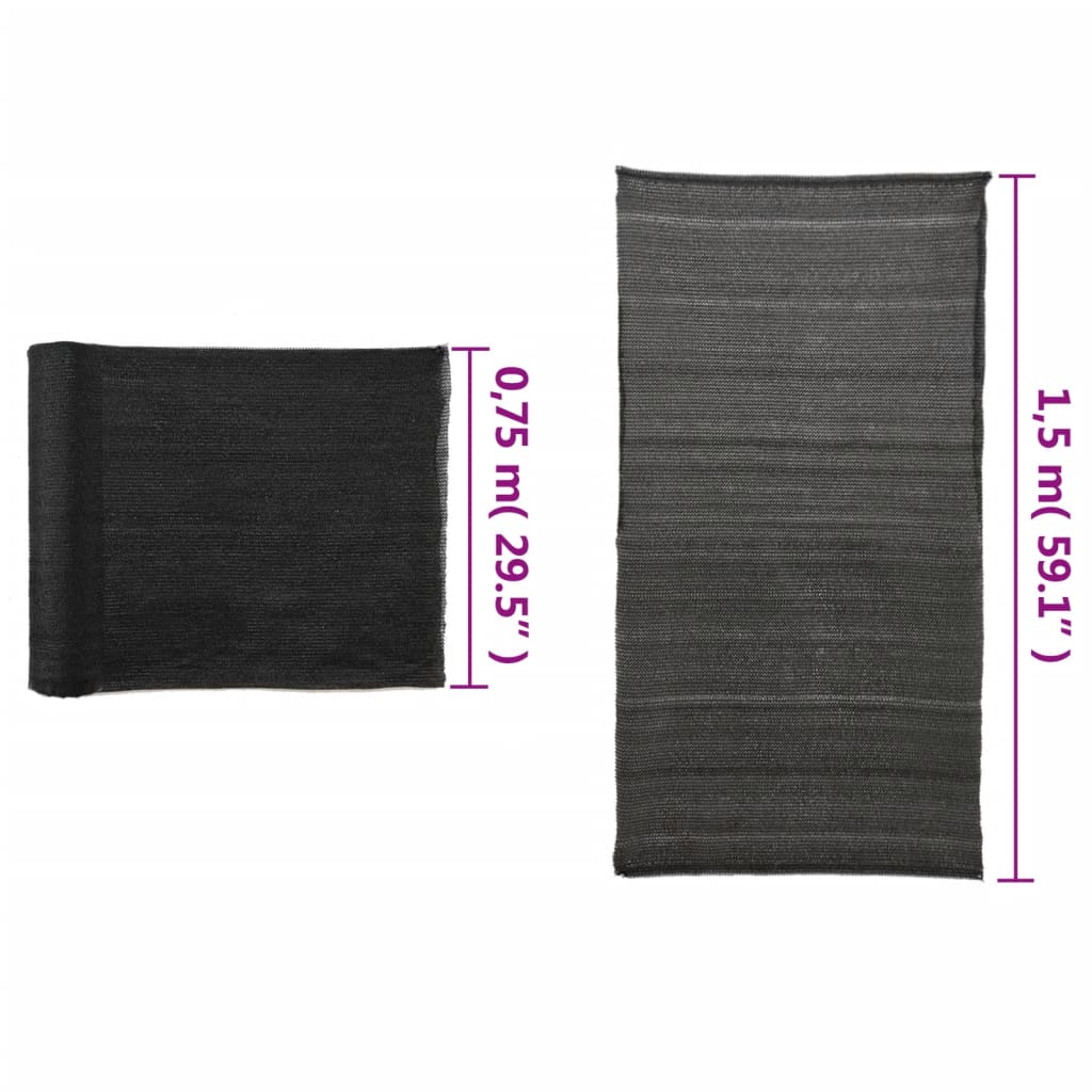 Sichtschutznetz HDPE 1,5x25 m Schwarz