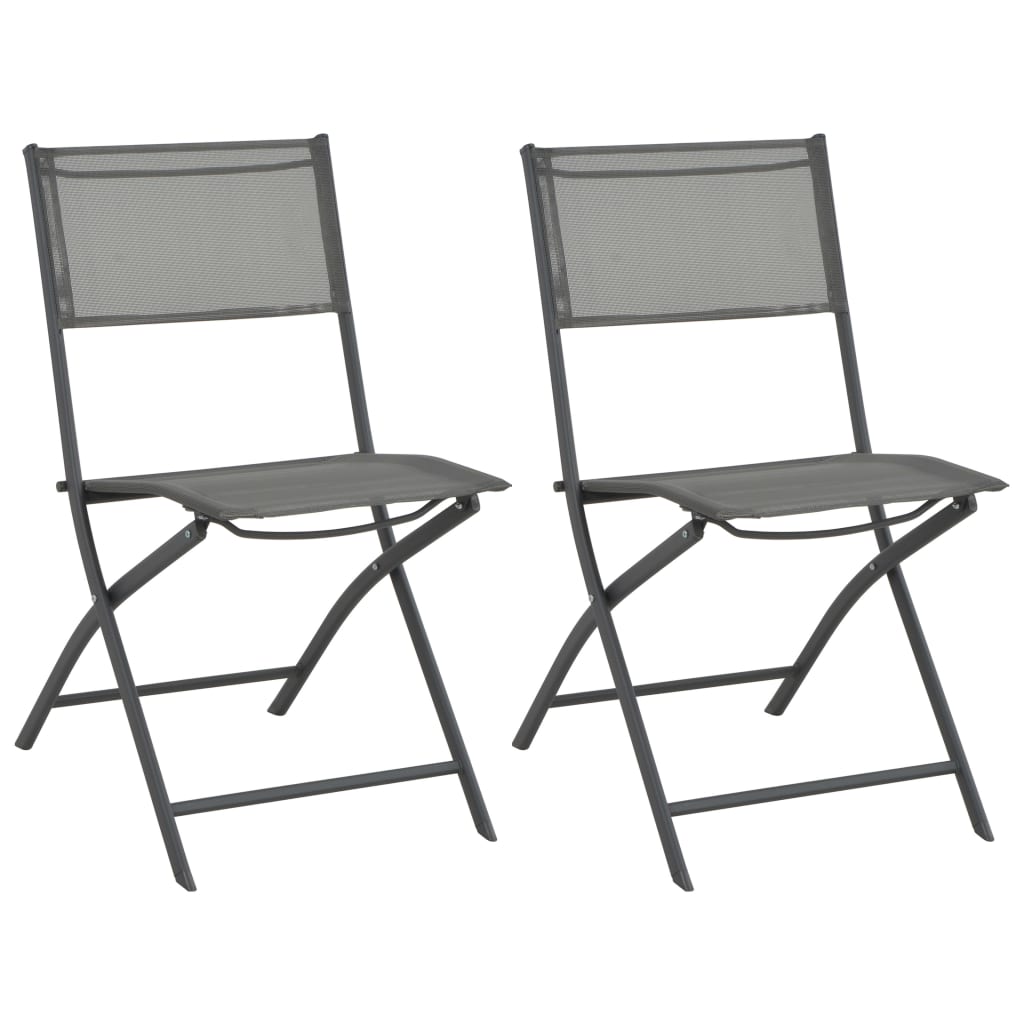 Klappbare Gartenstühle 2 Stk. Stahl und Textilene