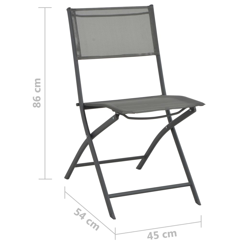 Klappbare Gartenstühle 2 Stk. Stahl und Textilene