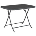 Gartentisch Klappbar Grau 100x75x72 cm Glas und Stahl