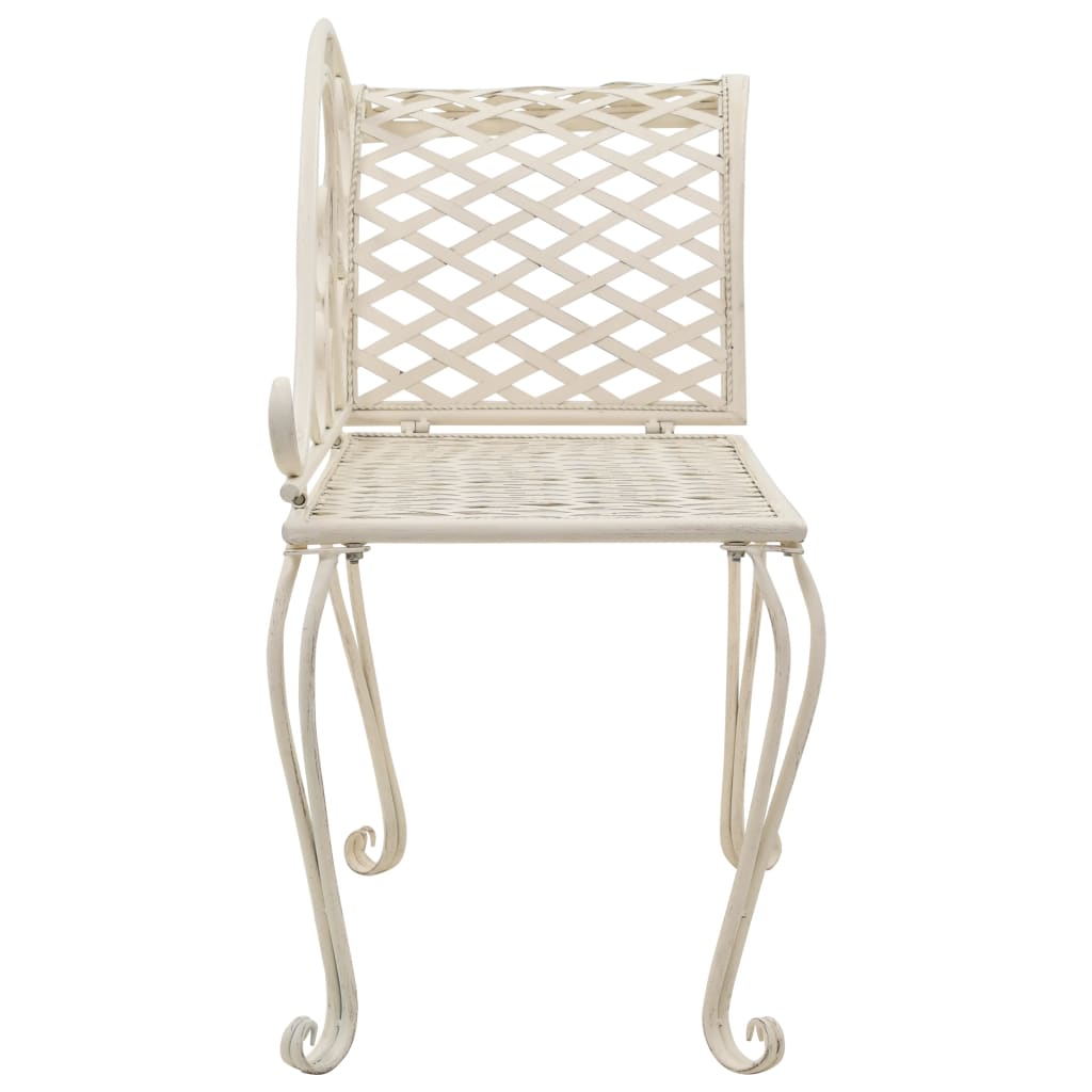 Garten-Chaiselongue 128 cm Metall Antik Weiß