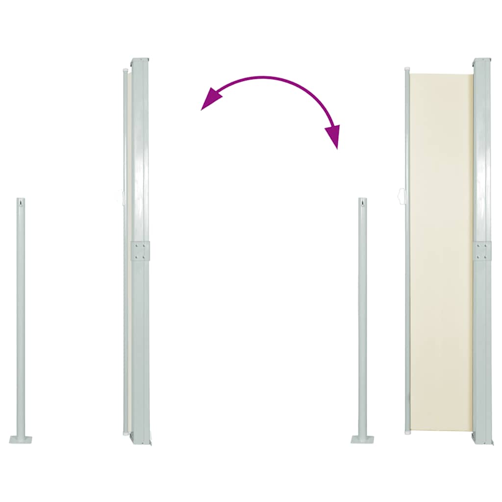 Ausziehbare Seitenmarkise 160x500 cm Creme